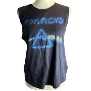 Pink Floyd Dark Side Of The Moon Cutoff Tank Top, Vintage Rock Tee, Size Medium